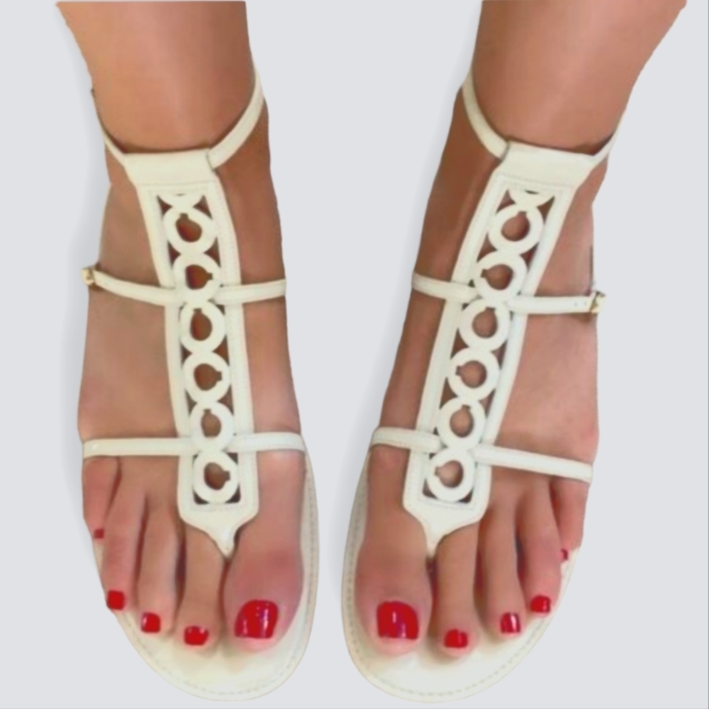 Coach Geralynn Sandals Women's Size 8 Creme Color